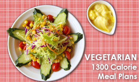 Vegetarian 1300 Calorie Meal Plans  Dot Com Women