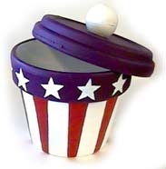 4th of July Crafts Patriotic Painted Pot or Candy Jar