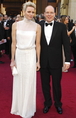 Prince Albert and Princess Charlene of Monaco - Oscars 2012