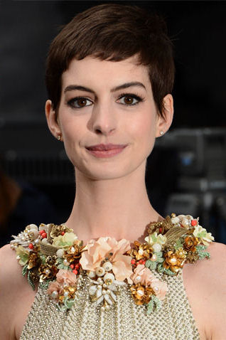 Floral Neckline Detail of the Halter Gucci Gown sported by Anne Hathaway