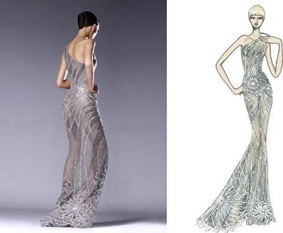 Charlize Theron's chosen dress by Atelier Versace