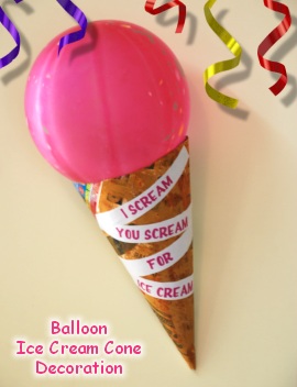 Balloon Ice Cream Cone Decorations
