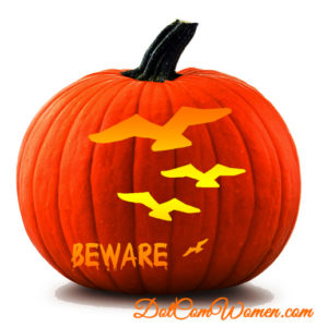 Flying Eagles and ‘Beware’ text – Free Pumpkin Carving Patterns