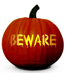 Halloween Beware Stencil – Free Pumpkin Carving Stencil/Pattern