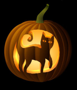 Black Cat Pumpkin Carving Stencil Free