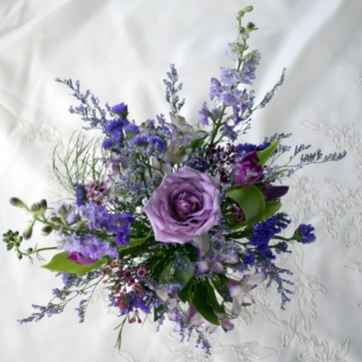 Blue and Purple Rose Wedding Bouquet