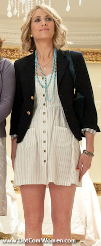 Short dress worn b Kristen Wiig at the dress fitting in Bridesmaids