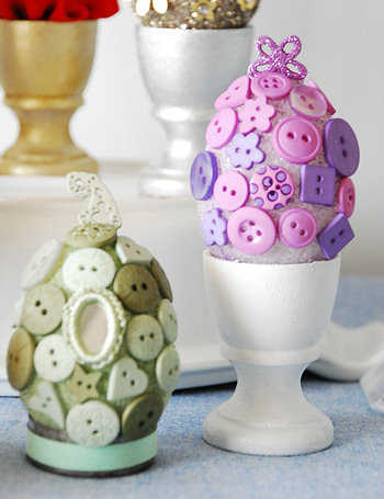 Button Covered Easter Eggs