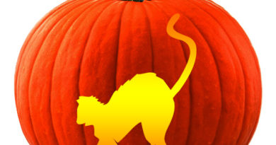 Scary Cat Pattern - Free Pumpkin Carving Stencils