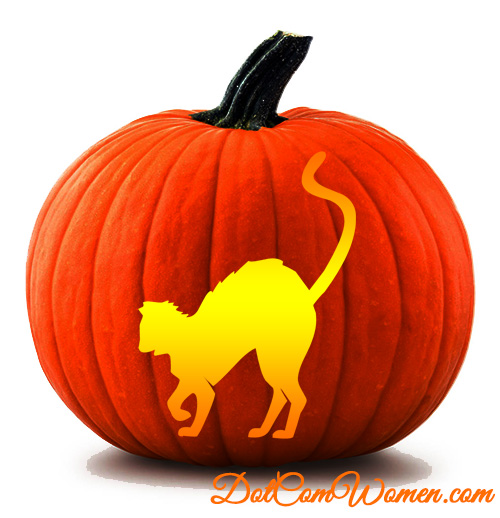 Scary Cat Pumpkin Carving Pattern - Free Pumpkin Carving Patterns