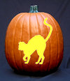 Scary Halloween Cat Pumpkin Carving Pattern