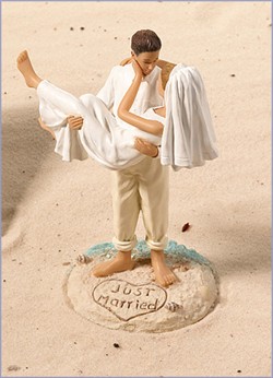 Beach Wedding Cake Topper - Caucasian