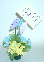 Clay Pot Butterfly And Flowers Card Holder