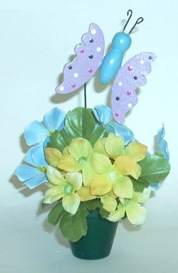 Clay Pot Butterfly And Flowers - Clay Pot Crafts