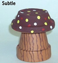 Clay pot mushroom in subtle patterns