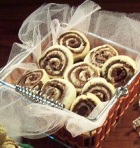 Cookies will never fail you as Christmas gifts. Shown here is a basket full of Pinwheel Cookies.