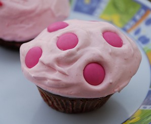 Pink Polka Dot Baby Shower Cupcakes