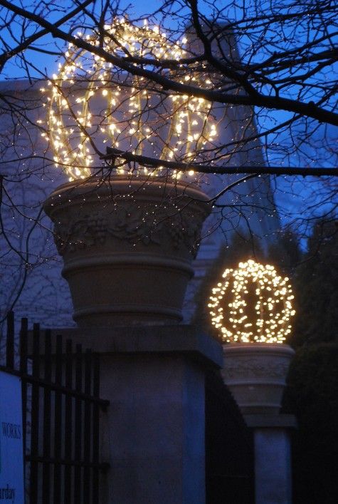 DIY Christmas Topiary Light Balls