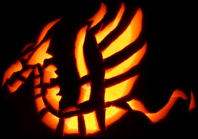 Dragon Pattern for Pumpkin Carving