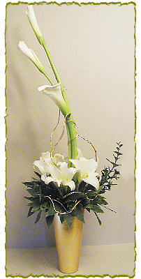Gold & White Easter Lilies Flower Arrangement