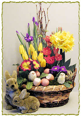 Bright Spring Easter Flower Arrangement