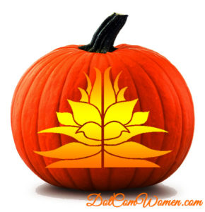 flower design pumpkin carving stencil