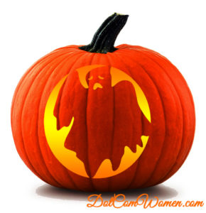 Cute Sad Ghost pumpkin carving pattern