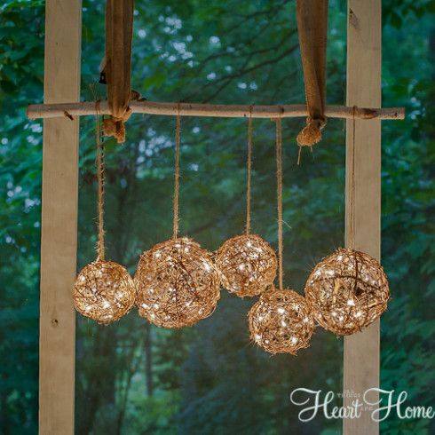 Grapevine balls chandelier