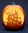 'Haunted House' Pumpkin Carving Pattern
