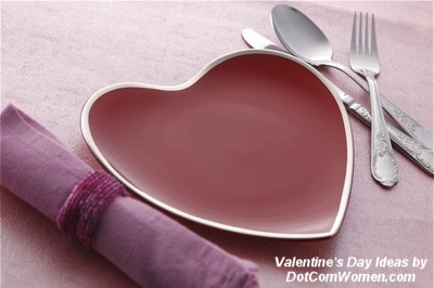 Valentine's Day Table setting with heart shaped plates