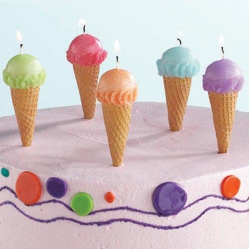 Ice cream cone candles - Ice cream party favors