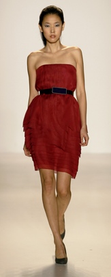 Anne's chosen outfit on runway at the Lela Rose Fall 2008 collection showcase.