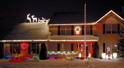 Santa's Sleigh Lights Display