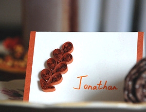 Quilled Oak Leaf Place Cards