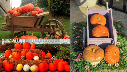 Outdoor Fall Decorating with Pumpkins