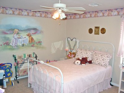 Girl's Painted Mural Bedroom