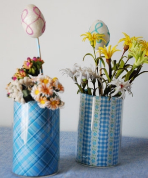 Quick Paper Decorated Glasses - Easter Decorating