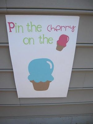Pin the cherry on the ice cream - Ice Cream Party Game