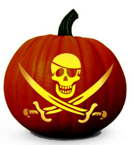 Pirate Skull Pumpkin Carving Stencil