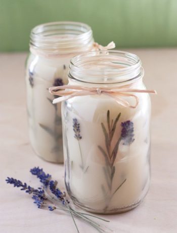 DIY Lavender Herb Candles