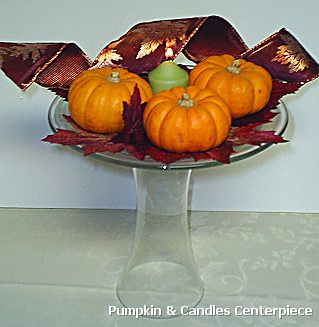 Pumpkin & Candles Centerpiece for Thanksgiving