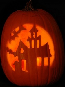 'Haunted House' Pattern - Free Scary Halloween Pumpkin Carving Patterns ...