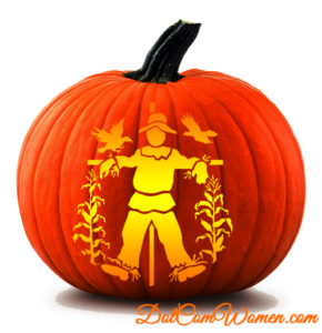 scarecrow pumpkin carving stencil