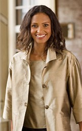 Silk gold big shirt with black pants - Holiday Fashions 2007