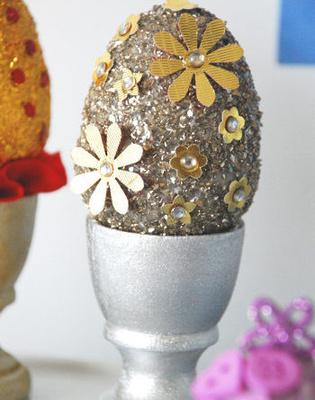 Silver and Golden Easter Egg