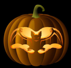 Spooky Bat Pumpkin Carving Stencil