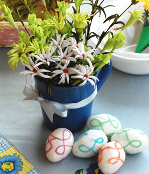 Spring Cuppa Flower Arrangement - Easter Decorating