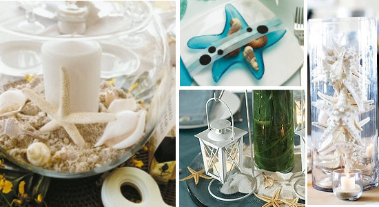Starfish Themed Wedding Table Decorations and Centerpieces