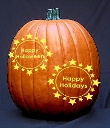 Starry Text Pumpkin Carving Pattern