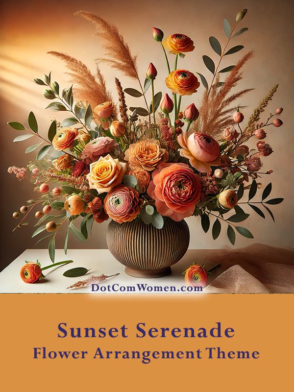 Sunset Serenade Flower Arrangement Theme